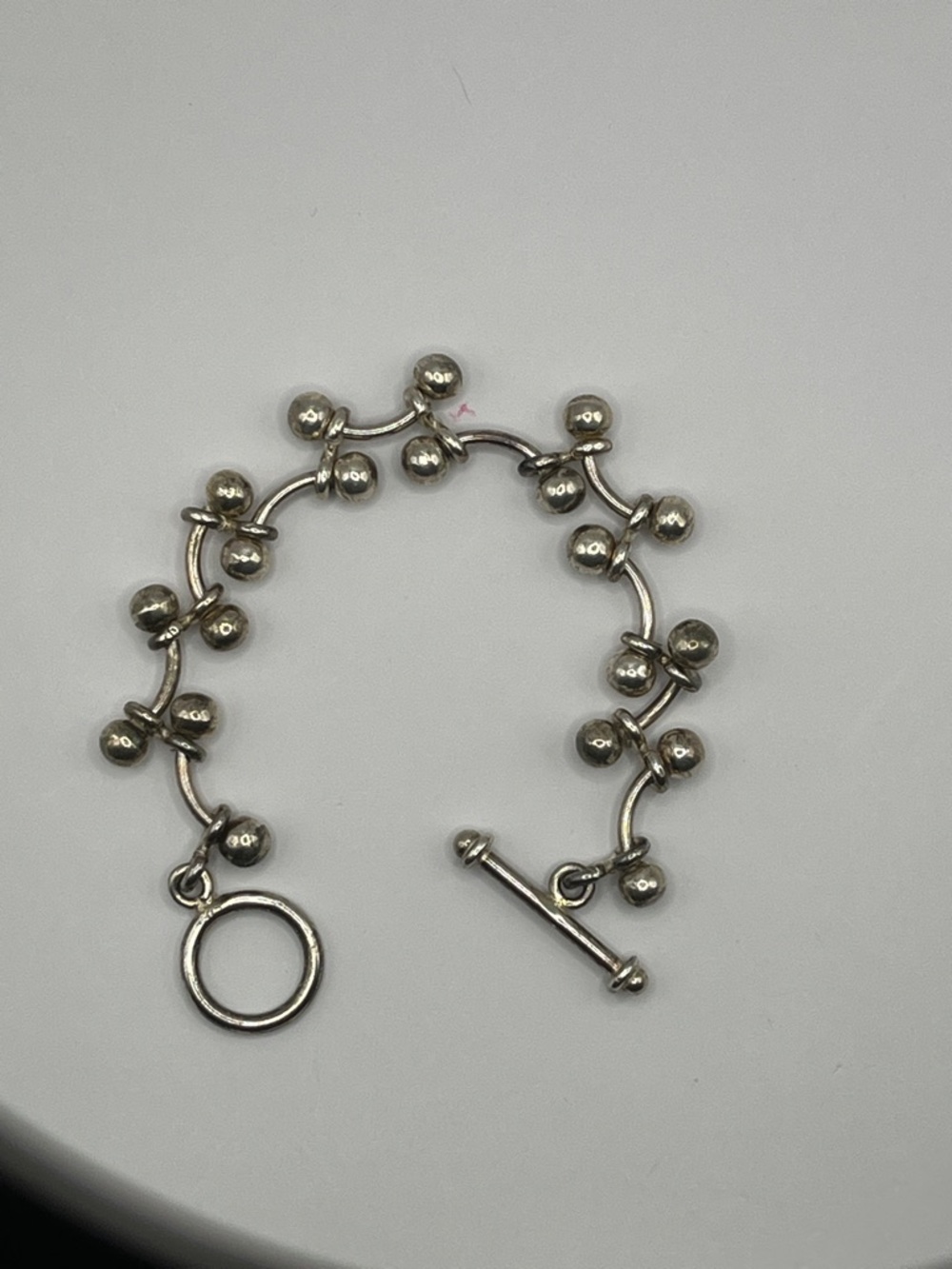 Vintage Silpada .925 Sterling Silver Bracelet 8" Interlocking Curved Bars